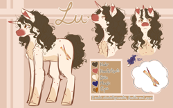 Size: 2267x1417 | Tagged: safe, artist:enghelkitten, oc, oc:lu, pony, unicorn, female, mare, reference sheet, solo