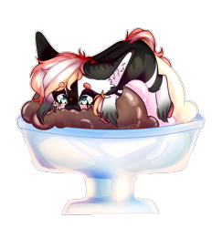 Size: 1934x1987 | Tagged: safe, artist:honeybbear, oc, oc:persia, earth pony, pony, food, ice cream, simple background, solo, transparent background