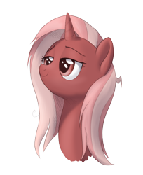 Size: 1250x1530 | Tagged: safe, artist:brisineo, oc, oc only, oc:cherry sundae, unicorn, fallout equestria, fallout equestria: broken bonds, bed hair, fanfic art, simple background, smiling, transparent background