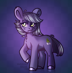 Size: 1700x1737 | Tagged: safe, artist:dozhdoley, artist:sugarstar, limestone pie, earth pony, pony, collaboration, chest fluff, colored hooves, female, mare, purple background, simple background, solo