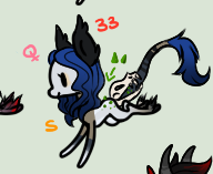 Size: 192x157 | Tagged: safe, artist:glitterring, oc, oc only, earth pony, pony, chibi, earth pony oc, female, hoof fluff, leonine tail, mare, simple background, skull