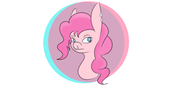 Size: 1720x880 | Tagged: safe, artist:rafuki, derpibooru exclusive, derpibooru import, pinkie pie, earth pony, pony, bubble, bust, nose piercing, nose ring, piercing, simple background, solo, transparent background