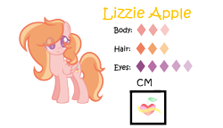 Size: 1773x1012 | Tagged: safe, artist:frozengembases, artist:sparkleheartyrose24, oc, oc only, oc:lizzie apple, pegasus, pony, base used, colored pupils, cute, cutie mark, female, looking at you, mare, next generation, offspring, parent:big macintosh, parent:fluttershy, parents:fluttermac, pegasus oc, reference sheet, simple background, solo, transparent background, wings