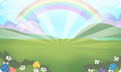 Size: 954x572 | Tagged: safe, background, cloud, flower, gameloft, no pony, outdoors, rainbow, resource