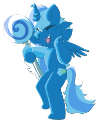 Size: 584x716 | Tagged: safe, artist:dog-cat-dog, oc, oc:fleurbelle, anthro, pony, candy, cheek fluff, food, happy, holding, lollipop, simple background, sweet, transparent background