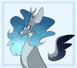 Size: 1280x1130 | Tagged: safe, artist:arirain, oc, oc only, deer, deer pony, original species, ethereal mane, ethereal wings, freckles, magical lesbian spawn, offspring, parent:alice the reindeer, parent:princess luna, solo, wings