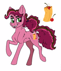 Size: 3996x4680 | Tagged: safe, artist:celestial-rainstorm, oc, oc:cherry chimichanga, earth pony, pony, female, mare, offspring, parent:cheese sandwich, parent:pinkie pie, parents:cheesepie, simple background, solo, white background