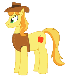 Size: 863x929 | Tagged: safe, artist:mlp-headstrong, braeburn, earth pony, hat, simple background, solo, transparent background