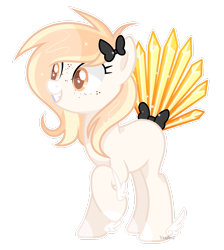 Size: 2320x2585 | Tagged: safe, artist:lilbitchie, oc, oc:yuhidae, original species, pony, crystal tail, female, mare, simple background, solo, transparent background