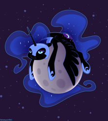 Size: 1774x2000 | Tagged: safe, artist:batonya12561, nightmare moon, alicorn, pony, atg 2020, bored, cute, female, mare, moon, moonabetes, newbie artist training grounds, on the moon, solo, tangible heavenly object