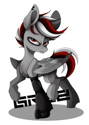 Size: 2893x4092 | Tagged: safe, artist:lilsunnyday, oc, pegasus, pony, commission, cyberpunk, looking at you, solo