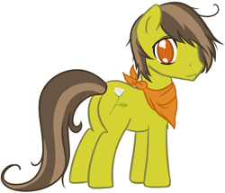 Size: 1136x977 | Tagged: safe, artist:homumu, oc, oc only, earth pony, pony, earth pony oc, hair over one eye, male, neckerchief, simple background, smiling, solo, stallion, white background