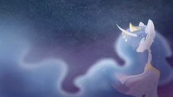 Size: 1280x720 | Tagged: safe, artist:brendalobinha, oc, oc only, alicorn, pony, alicorn oc, crown, curved horn, ear fluff, horn, jewelry, night, regalia, solo