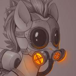 Size: 800x800 | Tagged: safe, artist:zetamad, oc, oc only, pony, gas mask, mask, ppe, solo