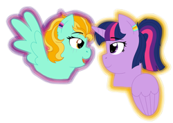 Size: 3358x2381 | Tagged: safe, artist:strawberry-spritz, lightning dust, twilight sparkle, twilight sparkle (alicorn), alicorn, pegasus, pony, female, lesbian, shipping, simple background, transparent background, twidust