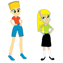 Size: 2289x2289 | Tagged: safe, edit, applejack, equestria girls, 1000 hours in ms paint, 1000 years in photoshop, bart simpson, claudia motta, simple background, transparent background