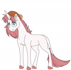 Size: 2639x2584 | Tagged: safe, artist:loxotictoxic, oc, oc:lucky, classical unicorn, unicorn, cloven hooves, leonine tail, offspring, parent:button mash, parent:sweetie belle, parents:sweetiemash, solo, unshorn fetlocks