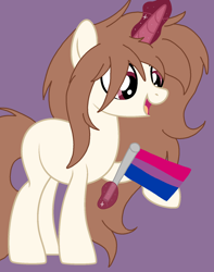 Size: 1260x1602 | Tagged: safe, artist:circuspaparazzi5678, oc, oc:gabriela, pony, unicorn, base used, bisexual, bisexual pride flag, long hair, magic, pride, pride flag, solo