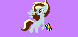 Size: 4096x1967 | Tagged: safe, artist:circuspaparazzi5678, oc, oc:artistic breeze, pegasus, pony, base used, cute, female, flying, male, next generation, parent:breanna, parent:rainbow dash, shipping, solo, straight, straight ally flag