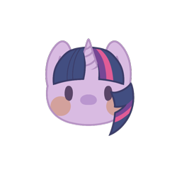 Size: 800x800 | Tagged: safe, artist:mya3332, part of a set, twilight sparkle, beady eyes, blush sticker, blushing, bust, chibi, cute, head only, looking at you, portrait, simple background, solo, transparent background, twiabetes