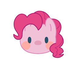 Size: 800x800 | Tagged: safe, artist:mya3332, derpibooru import, part of a set, pinkie pie, earth pony, pony, beady eyes, blush sticker, blushing, bust, chibi, cute, diapinkes, head only, looking at you, portrait, simple background, solo, transparent background