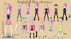 Size: 3000x1672 | Tagged: safe, artist:onlymeequestrian, oc, oc:brightfull flux, human, equestria girls, humanized, reference