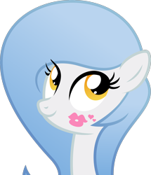 Size: 2752x3200 | Tagged: safe, artist:fuzzybrushy, oc, oc only, oc:vector cloud, pegasus, pony, eyelashes, kiss mark, lipstick, pegasus oc, simple background, solo, transparent background, wings