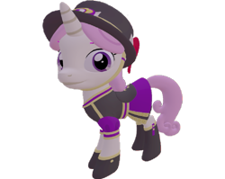 Size: 903x720 | Tagged: safe, artist:topsangtheman, twinkleshine, pony, unicorn, 3d, clothes, hat, looking at you, simple background, solo, source filmmaker, transparent background, uniform
