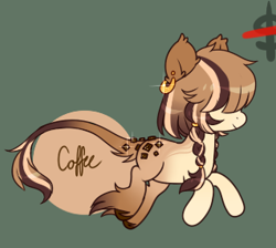 Size: 318x285 | Tagged: safe, artist:glitterring, oc, oc only, earth pony, pony, braid, ear fluff, ear piercing, earring, earth pony oc, female, hair over eyes, hoof fluff, jewelry, leonine tail, mare, piercing, solo