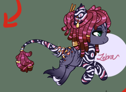 Size: 346x252 | Tagged: safe, artist:glitterring, oc, oc only, earth pony, pony, dreadlocks, ear piercing, earth pony oc, female, hoof fluff, leonine tail, mare, piercing, solo, stripes