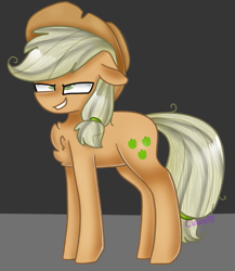 Size: 689x795 | Tagged: safe, artist:clairedaartiste444, mean applejack, earth pony, pony, the mean 6, chest fluff, clone, evil grin, grin, smiling, solo