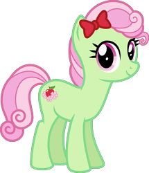 Size: 4000x4648 | Tagged: safe, artist:melisareb, florina tart, earth pony, pony, .svg available, absurd resolution, apple family member, bow, cute, female, florinadorable, gameloft, hair bow, inkscape, looking at you, mare, ribbon, simple background, solo, transparent background, vector