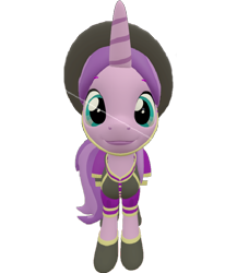 Size: 626x720 | Tagged: safe, artist:topsangtheman, amethyst star, sparkler, pony, unicorn, 3d, clothes, hat, looking at you, simple background, solo, source filmmaker, transparent background, uniform