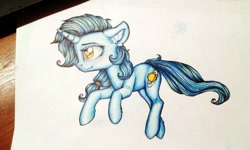 Size: 1280x768 | Tagged: safe, oc, oc:starley orlin, pony, unicorn, female, mare, solo, traditional art