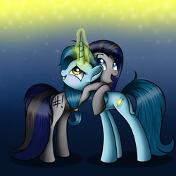 Size: 2160x2160 | Tagged: safe, oc, oc only, oc:starley orlin, unicorn, female, mare, simple background, two male