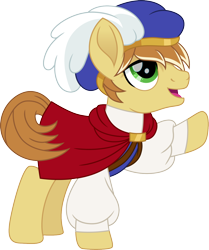 Size: 1254x1500 | Tagged: safe, artist:cloudyglow, feather bangs, earth pony, pony, clothes, crossover, disney, hat, male, movie accurate, snow white and the seven dwarfs, solo, stallion