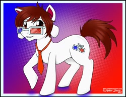 Size: 1280x989 | Tagged: safe, artist:sonicsweeti, oc, oc only, earth pony, pony, commission, cutie mark, digital art, glasses, male, necktie, solo, stallion