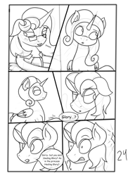 Size: 2904x4000 | Tagged: safe, artist:jamestoneda, oc, oc:king righteous authority, oc:princess young heart, oc:queen fresh care, oc:wonder weather, alicorn, pony, comic:securing a sentinel, alicorn oc, alicorn princess, armor, clothes, comic, commissioner:bigonionbean, cute, dialogue, father and child, father and daughter, female, fusion, fusion:king righteous authority, fusion:princess young heart, fusion:queen fresh care, fusion:wonder weather, glasses, husband and wife, male, mare, mother and child, mother and daughter, parent and child, ponyville, shocked, sketch, sketch dump, stallion, writer:bigonionbean
