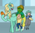 Size: 1104x1056 | Tagged: safe, artist:/d/non, artist:gameboyadvancesp, zephyr breeze, oc, oc:drizzle, oc:femanon, oc:gale, human, pegasus, satyr, father and child, father and daughter, father and son, female, loose hair, male, mane down, mother and child, mother and daughter, mother and son, offspring, parent and child, parent:zephyr breeze