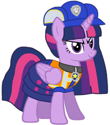 Size: 940x1065 | Tagged: safe, artist:徐詩珮, twilight sparkle, twilight sparkle (alicorn), alicorn, series:sprglitemplight diary, series:sprglitemplight life jacket days, series:springshadowdrops diary, series:springshadowdrops life jacket days, alternate universe, base used, chase (paw patrol), clothes, female, paw patrol, simple background, transparent background, ultimate rescue