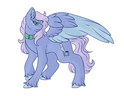 Size: 1280x992 | Tagged: safe, artist:ejscribble, oc, oc only, oc:periwinkle, pegasus, collar, cute, female, mare, simple background, solo, transparent background, unshorn fetlocks