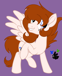 Size: 2220x2724 | Tagged: safe, artist:circuspaparazzi5678, oc, pegasus, pony, base used, blue and green eyes, male, next generation, parent:breanna, parent:stephanie the clown, redesign, shipping, solo