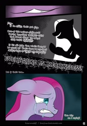 Size: 1920x2770 | Tagged: safe, artist:underwoodart, derpibooru import, pinkie pie, earth pony, pony, ask pink-pony, comic, crying, mental illness, pinkamena diane pie, sad, silhouette