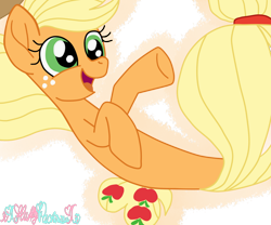 Size: 1024x854 | Tagged: safe, artist:xxfluffypachirisuxx, derpibooru import, applejack, seapony (g4), seaponified, seapony applejack, simple background, solo, species swap, transparent background