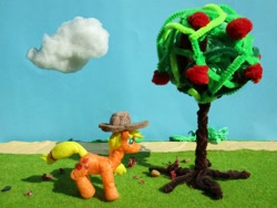 Size: 1024x768 | Tagged: safe, alternate version, artist:malte279, derpibooru import, applejack, earth pony, pony, apple, apple tree, craft, hat, sculpture, starch foam, tree