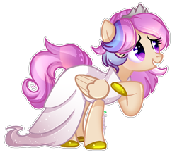 Size: 1172x1046 | Tagged: safe, artist:2pandita, oc, pegasus, pony, clothes, crown, dress, female, jewelry, mare, regalia, simple background, solo, transparent background