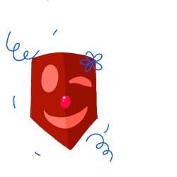 Size: 1024x1024 | Tagged: safe, artist:circuspaparazzi5678, oc, oc only, oc:comedian surprise, clown nose, cutie mark, cutie mark only, mask, no pony, simple background, smiling, solo, streamers, transparent background