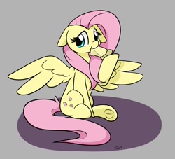 Size: 1492x1356 | Tagged: safe, artist:taurson, derpibooru import, fluttershy, pegasus, pony, atg 2020, cheese pizza, cute, eating, female, floppy ears, food, frog (hoof), looking at you, mare, newbie artist training grounds, pizza, shyabetes, sitting, solo, spread wings, underhoof, wings