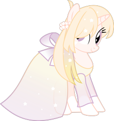 Size: 5344x5664 | Tagged: safe, artist:digimonlover101, oc, oc:glistening stars, pony, unicorn, clothes, dress, female, horn, mare, simple background, solo, transparent background, unicorn oc