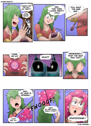 Size: 1275x1753 | Tagged: safe, artist:blondeuchiha, pinkie pie, rarity, equestria girls, comic, jewelry, male to female, necklace, rule 63, transformation, transgender transformation